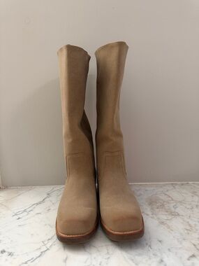 Women’s Frye & Co Tall Square-Toe Riding Boots in Tan suede